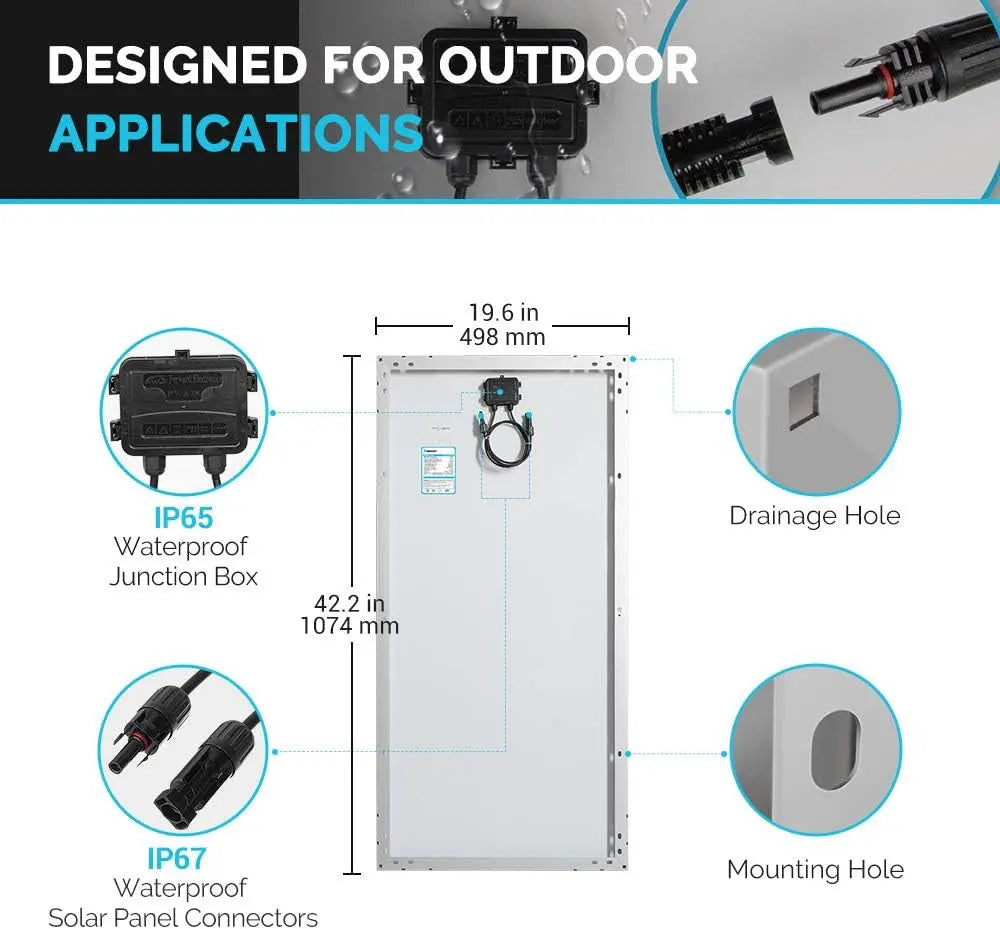 Open Box Renogy 200 Watts 12 Volts Monocrystalline Solar Bundle Kits Renogy