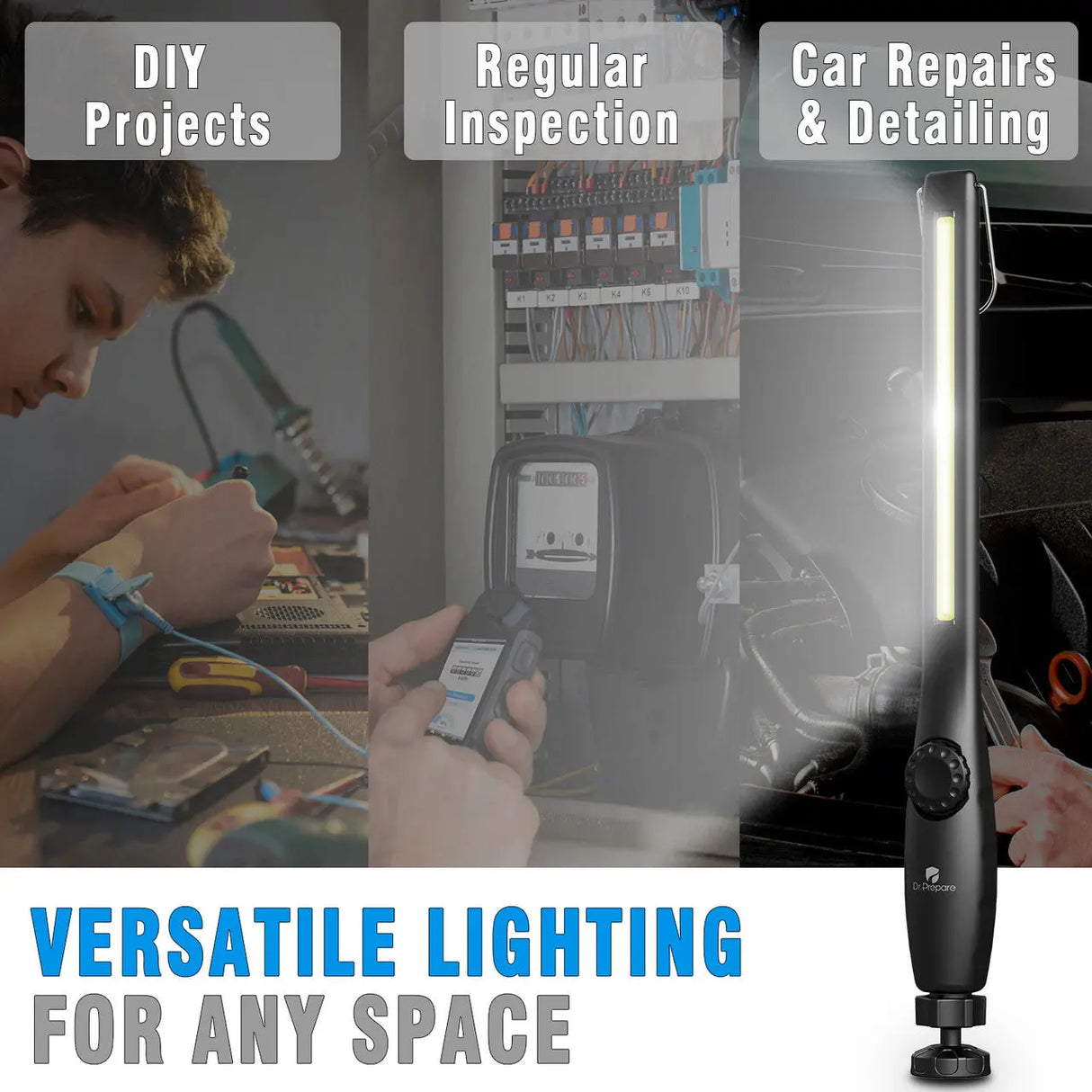 Dr. Prepare LED Work Light, 700 Lumens Rechargeable Work Light Renogy