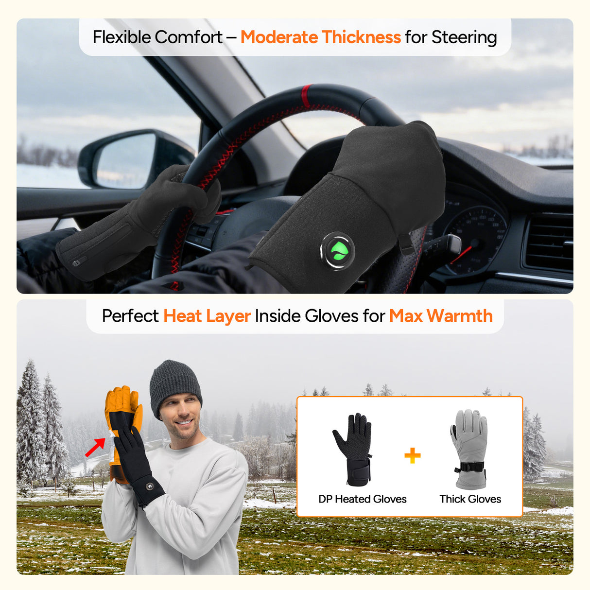 Dr.Prepare Heated Gloves with 7.4V 3200mAh Battery