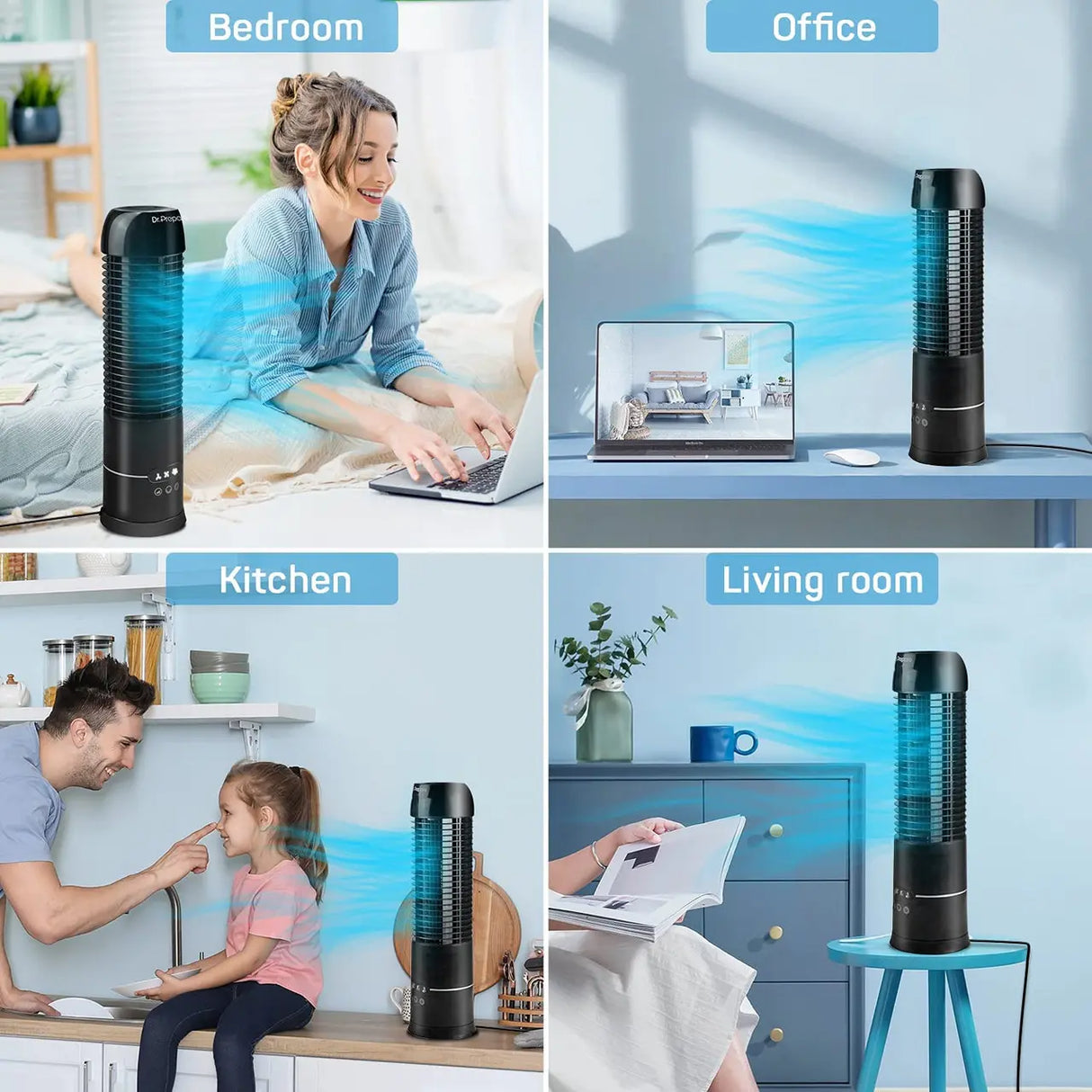 Dr. Prepare 16" Portable Oscillating Tower Fan Renogy