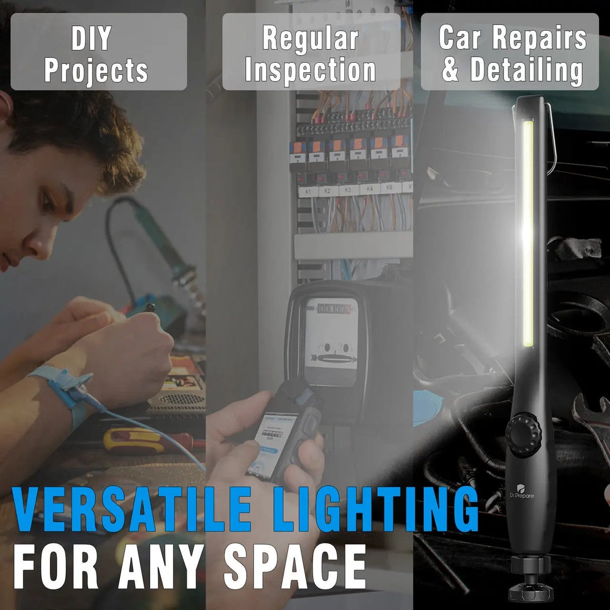 Dr. Prepare LED Work Light, 700 Lumens Rechargeable Work Light Renogy