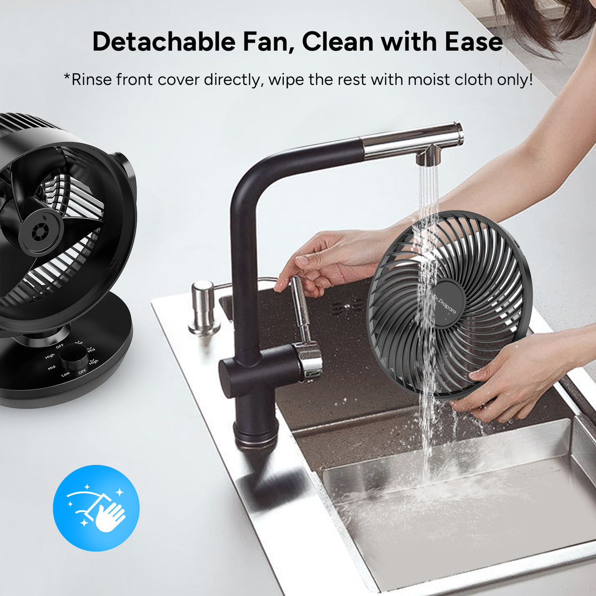 DR.PREPARE Oscillating Air Circulator Fan for Bedroom