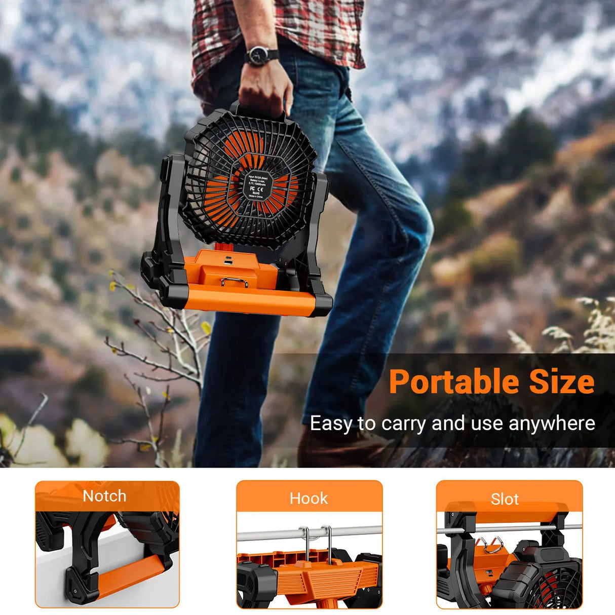 Dr.Prepare X25 Portable Camping Fan with LED Light Renogy