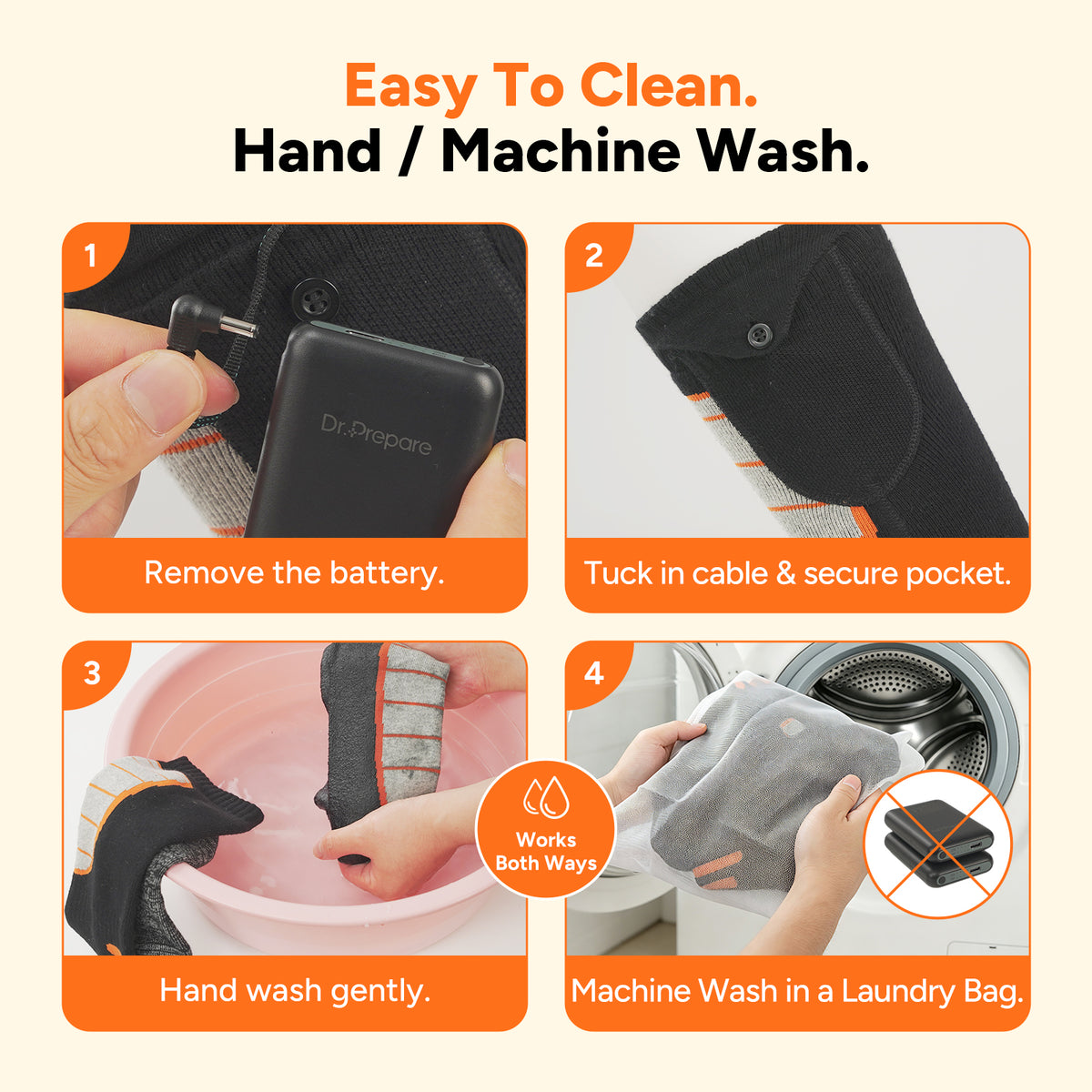 Dr.Prepare Heated Socks for Women Men, Rechargeable, 7H Heating Max.