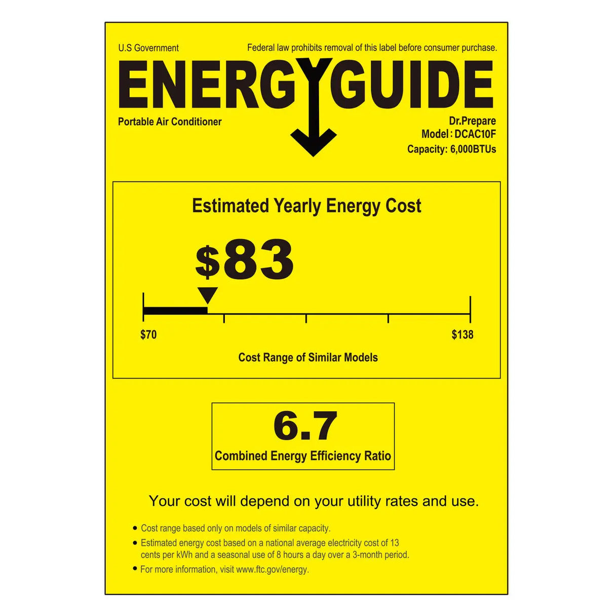 Dr.Prepare 10000 BTU Smart WiFi Portable Air Conditioner Renogy