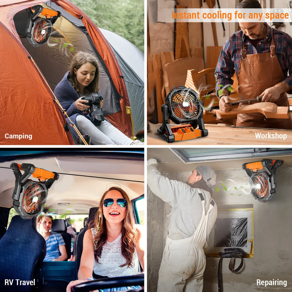 Dr.Prepare X25 Portable Camping Fan with LED Light Renogy