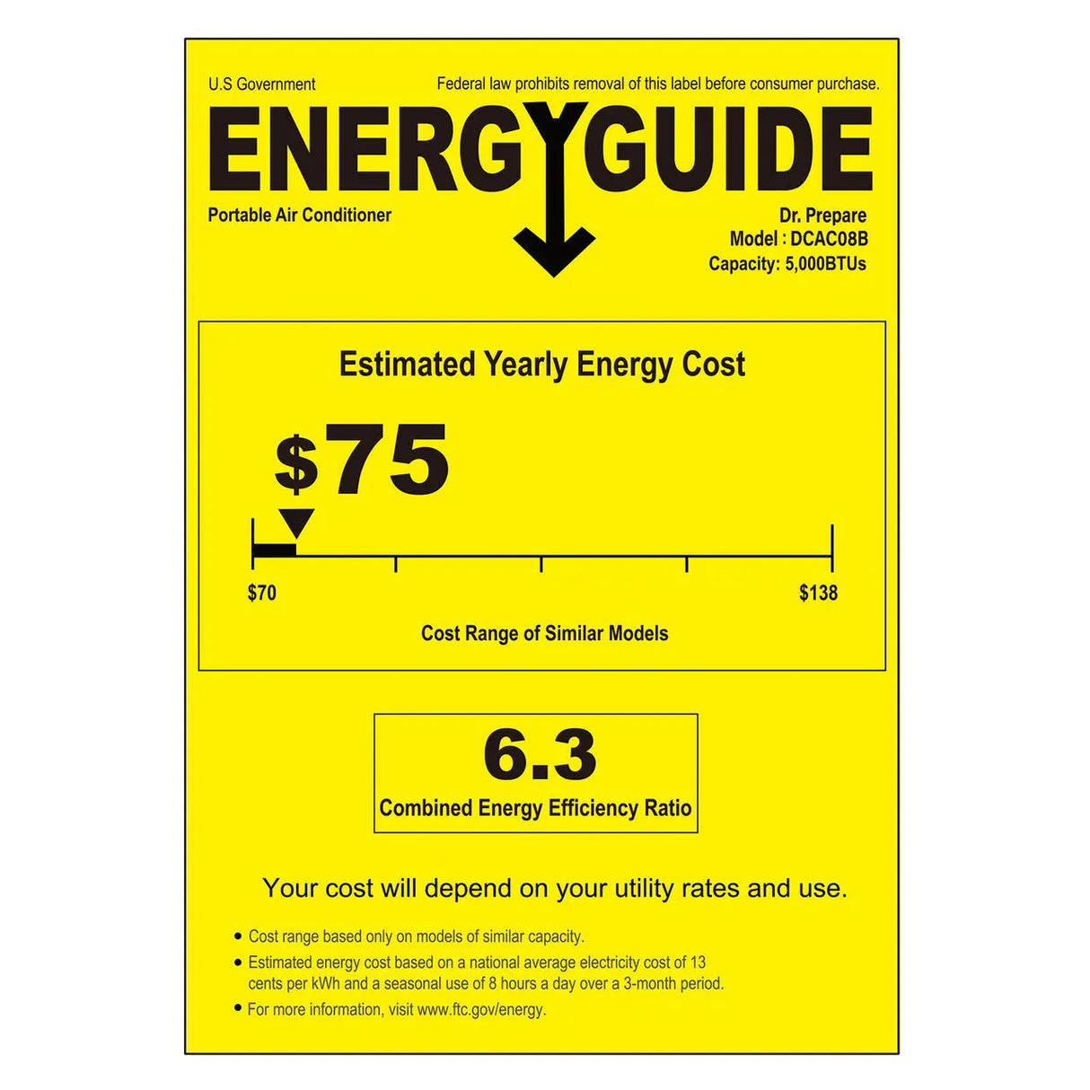 Dr.Prepare 8000 BTU Portable Air Conditioner Renogy