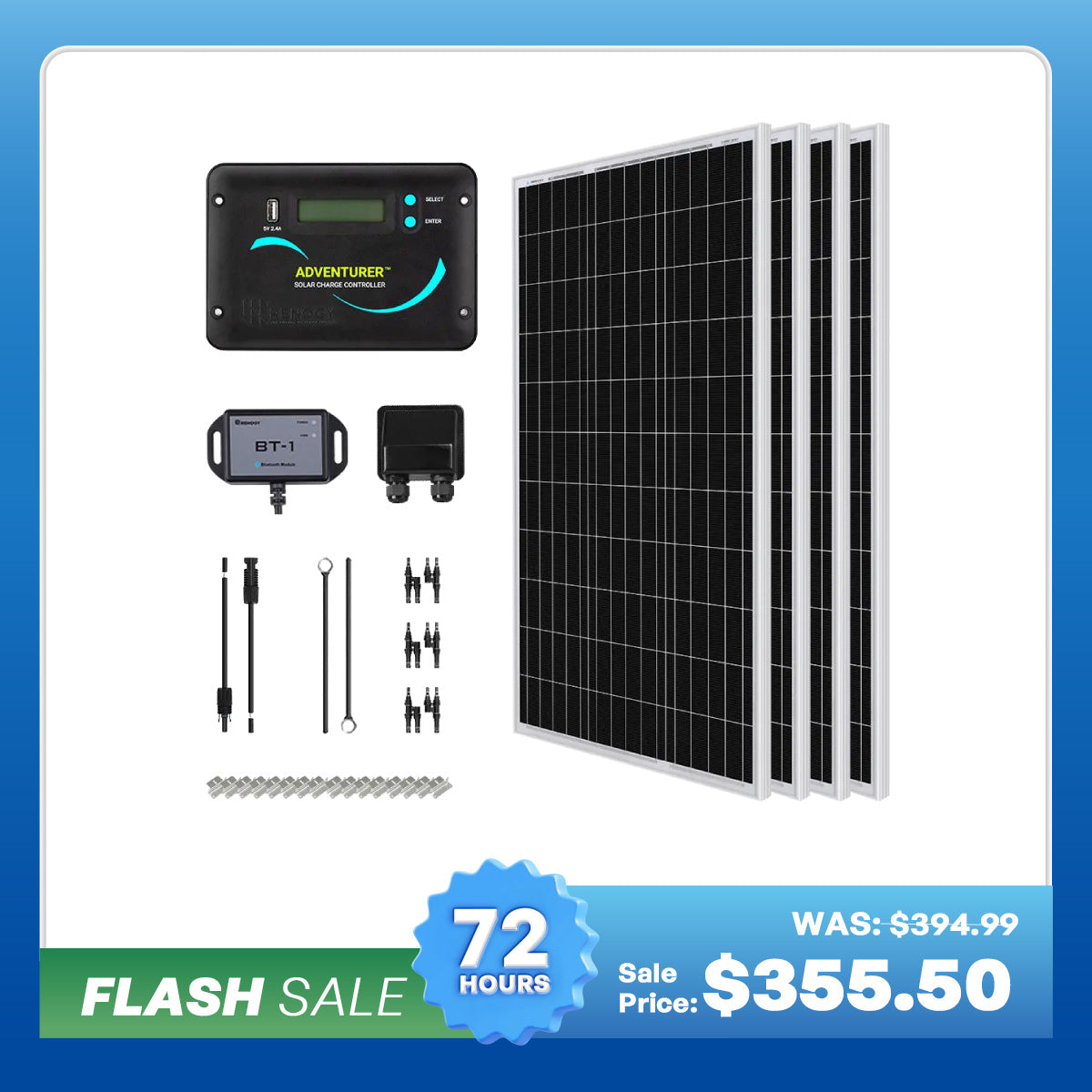 400W 12V Starter Solar Panel Kit