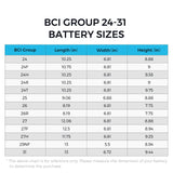 BCI Group 24-31 Battery Sizes