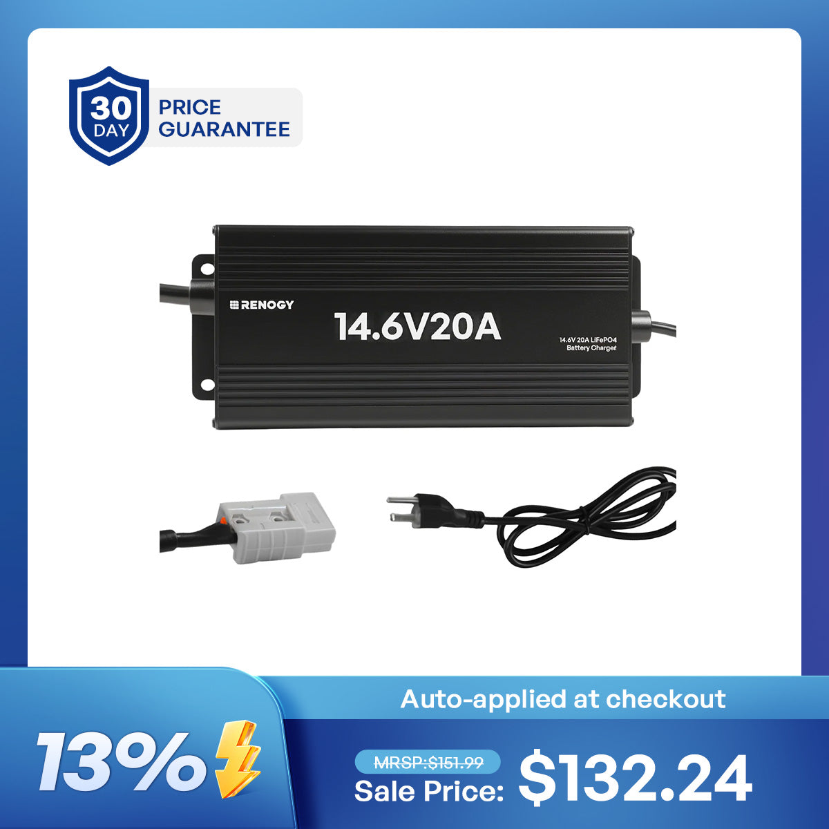 12V 20A AC-to-DC LFP Portable Battery Charger