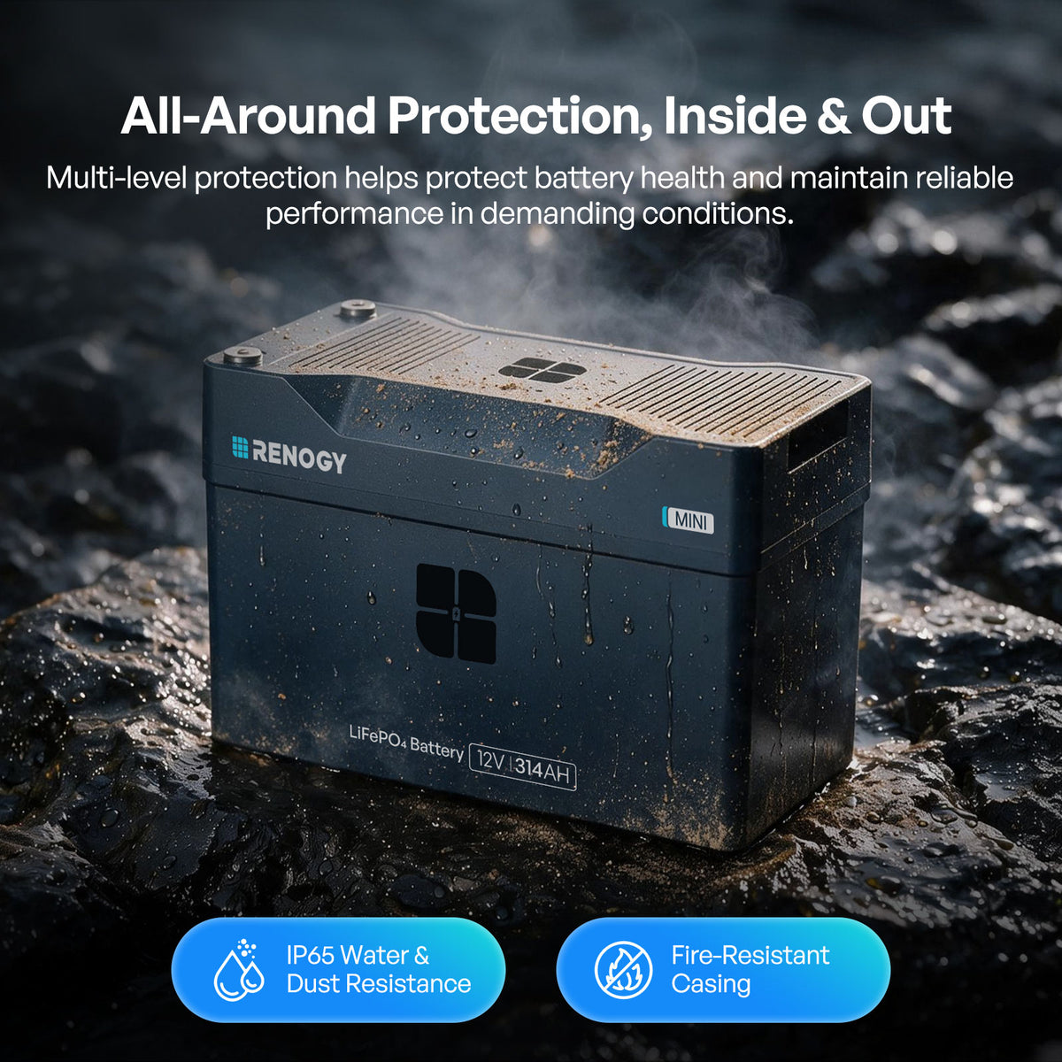 Reserve Mini Smart 12V 200Ah / 314Ah LiFePO4 Battery with Self Heating & Bluetooth