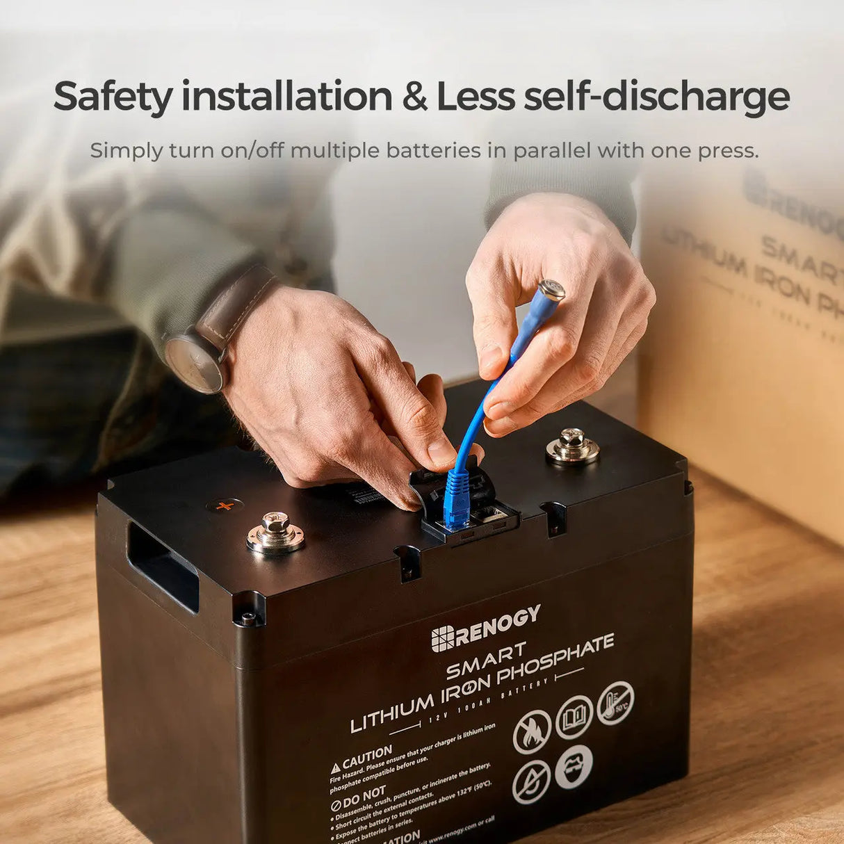 Refurbished 12V 100Ah Smart Lithium Iron Phosphate Battery Renogy