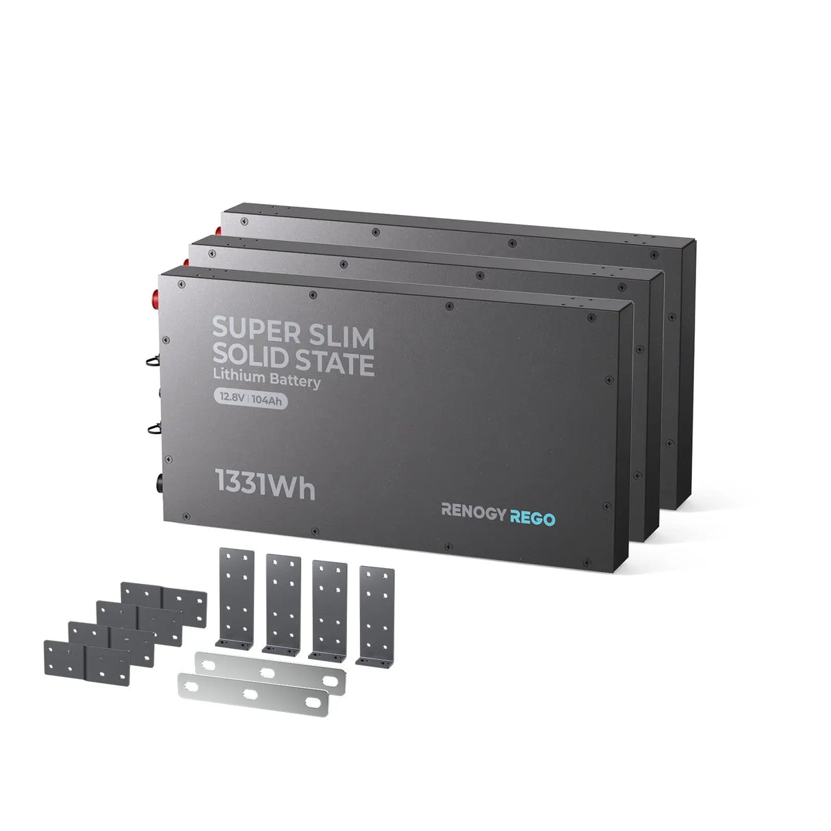 REGO - 12V 104Ah Super Slim Solid State Lithium Iron Phosphate Battery Renogy