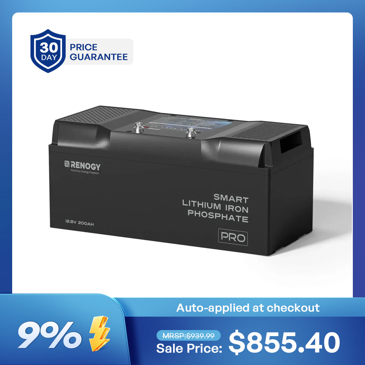 12V 200Ah Smart LiFePO4 Battery w/ Bluetooth & Self-Heating | Pro Series