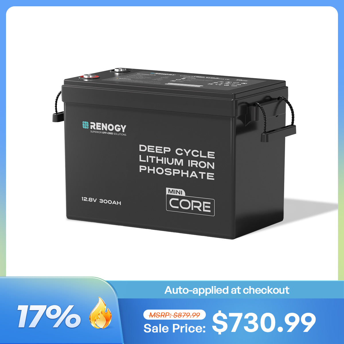 12V 300Ah LiFePO4 Battery w/ Low-Temperature Protection