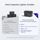 Renogy Core Mini - LiFePO4 12.8V  300/200/100Ah Lithium Batteries