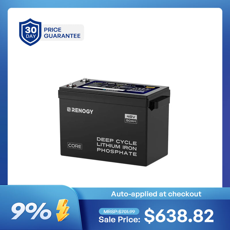48V 50Ah Smart Lithium Iron Phosphate Battery w/Self-heating | Core Series