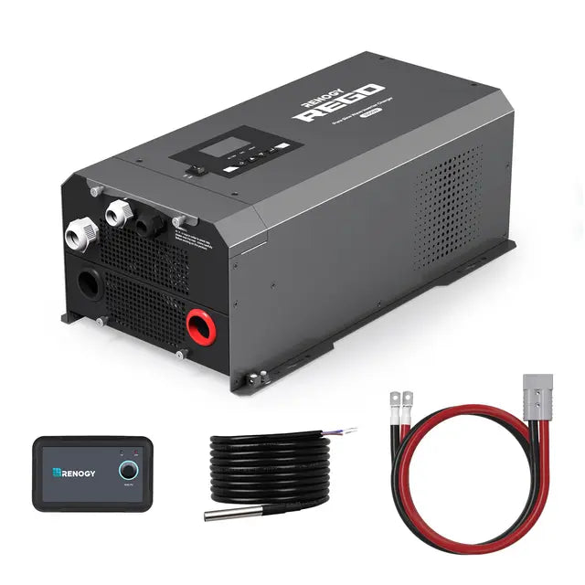 REGO 12V 3000W Pure Sine Wave Inverter Charger w/ LCD Display Renogy