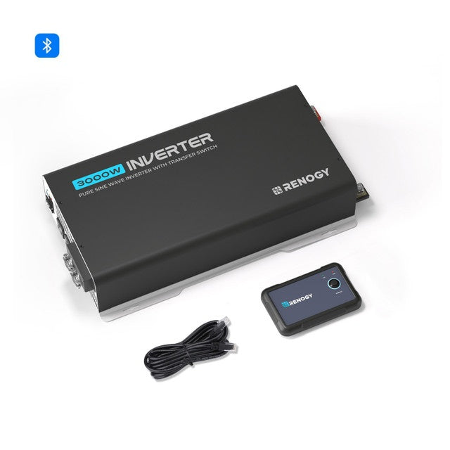 PUH 12V 3000W/2000W/1000W Pure Sine Wave Inverter with UPS Transfer Switch and Built-in Bluetooth