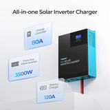 All-in-One Solar Inverter Charger
Everything you need for off-grid solar power in one powerful unit.