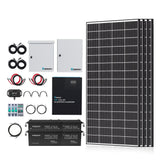 Complete Cabin Solar Kit 1200W 2500W | Optional 9.6kWh Deep-Cycle AGM / LiFePO4 Batteries Renogy
