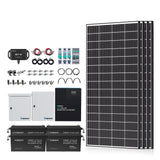 Complete Cabin Solar Kit 1200W 2500W | Optional 9.6kWh Deep-Cycle AGM / LiFePO4 Batteries Renogy