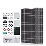 Complete Cabin Solar Kit 1200W 2500W | Optional 9.6kWh Deep-Cycle AGM / LiFePO4 Batteries Renogy