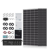 Complete Cabin Solar Kit 1200W 2500W | Optional 9.6kWh Deep-Cycle AGM / LiFePO4 Batteries Renogy
