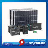 400W 12V Complete Solar Panel Kit with 3.6kWh Battery