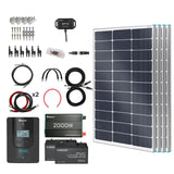 Complete RV Solar Kit 400W 12V | Optional 2.4kWh Deep-Cycle AGM / LiFePO4 Batteries Renogy