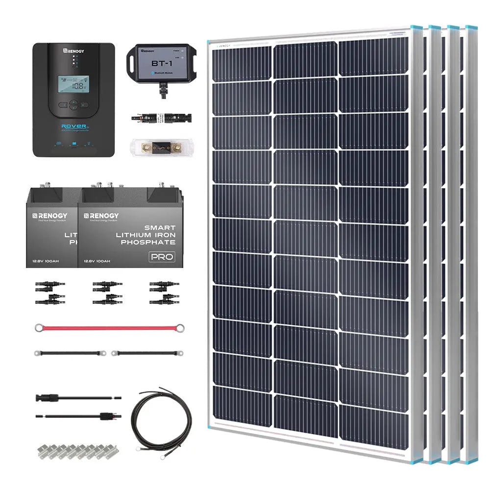 Essential Off-Grid Solar Kit 400W 12V | Optional 2.4kWh LiFePO4 Battery Renogy