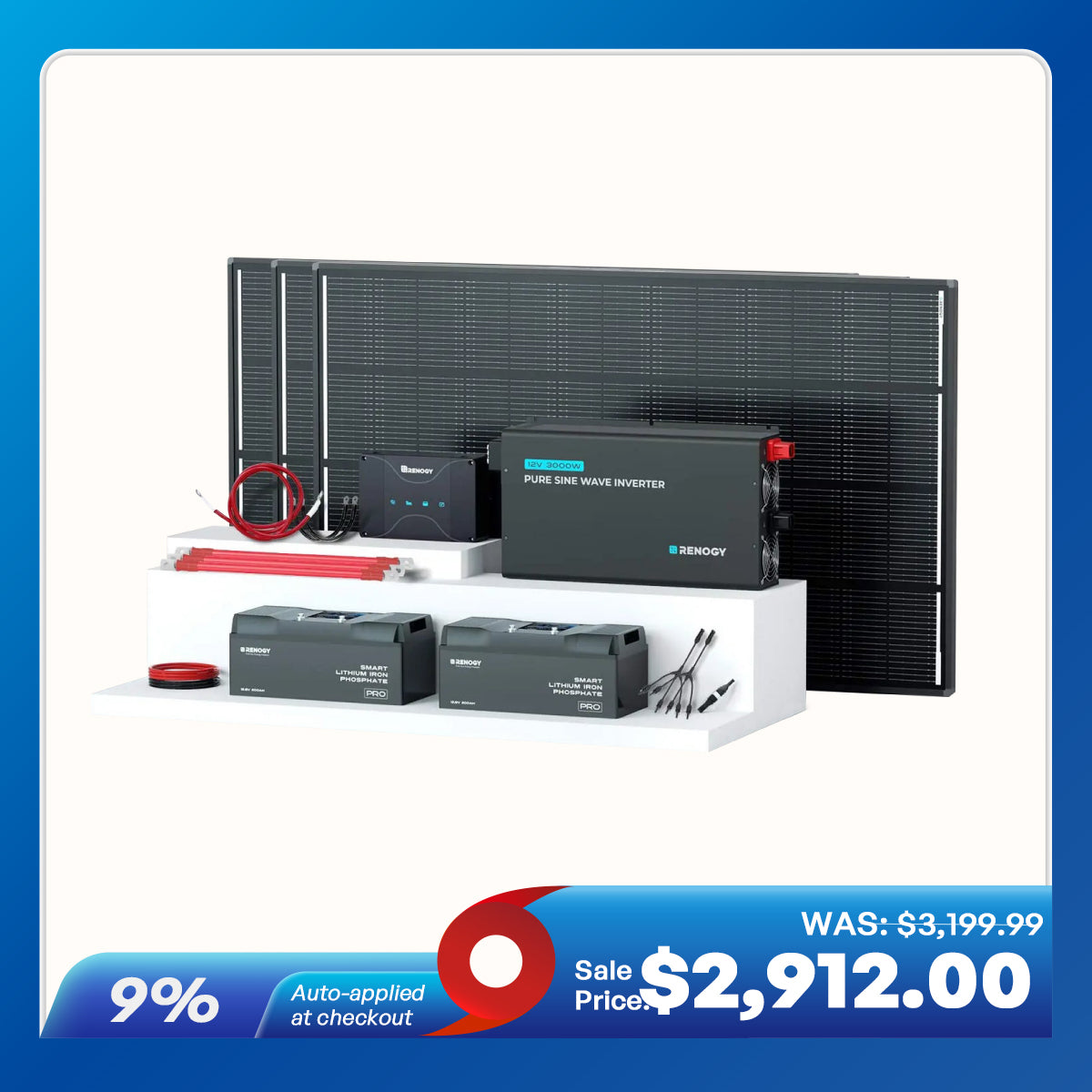 600W 12V ShadowFlux™ Solar Panel Kit with 5.12kWh Battery