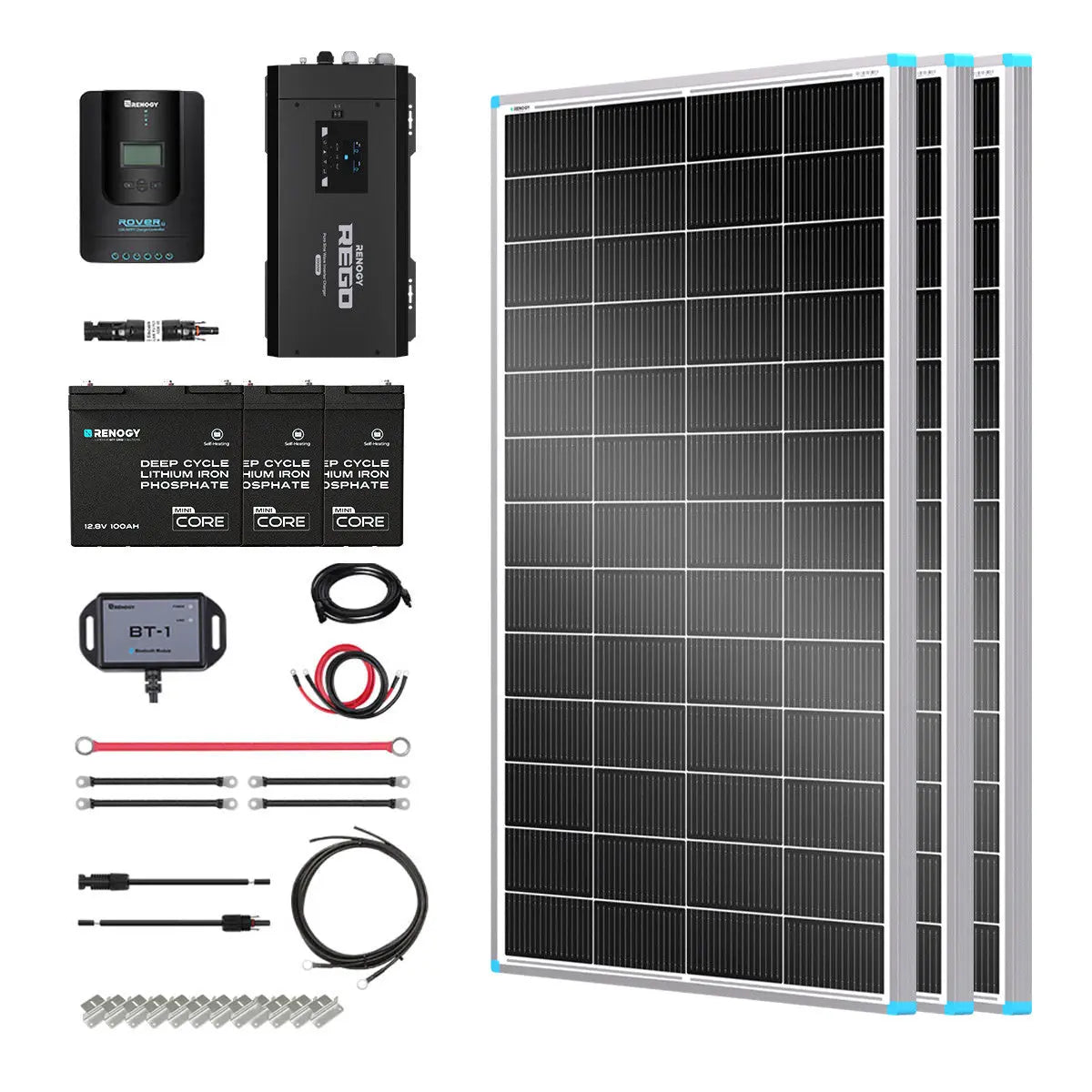 Essential Off-Grid Solar Kit 600W 12V | Optional 3.6kWh LiFePO4 Battery Renogy