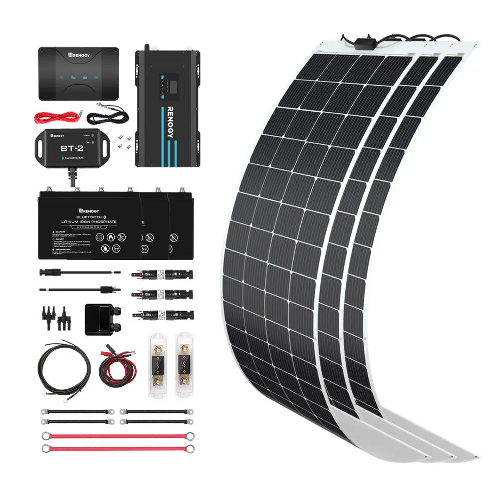 Customizable RV Solar Kit 600W 12V | Optional 3.6kWh LiFePO4 Battery Renogy