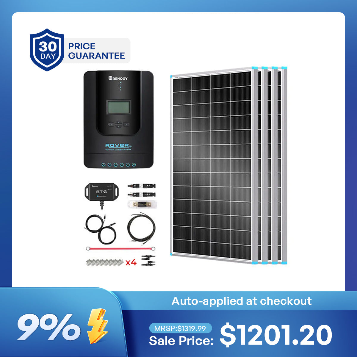 800W 12V Essential Solar Panel Kit