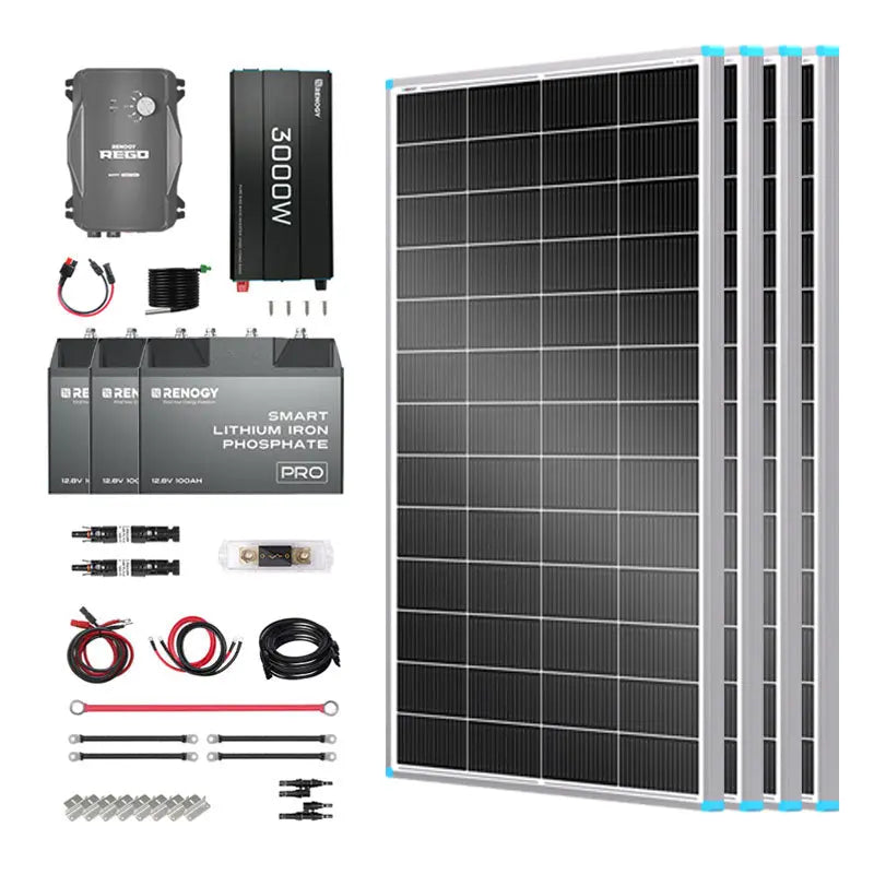 Essential Off-Grid Solar Kit 800W 12V | Optional 3.6kWh LiFePO4 Battery Renogy