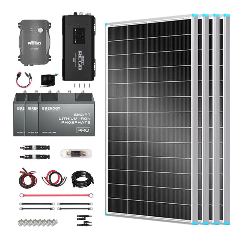 Essential Off-Grid Solar Kit 800W 12V | Optional 3.6kWh LiFePO4 Battery Renogy
