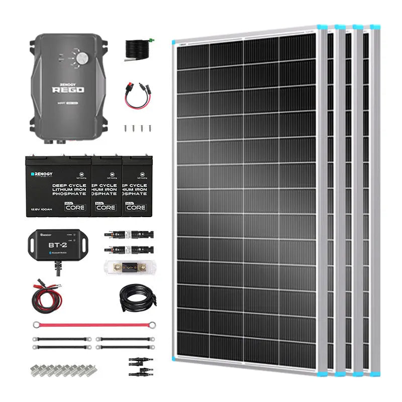 Essential Off-Grid Solar Kit 800W 12V | Optional 3.6kWh LiFePO4 Battery Renogy