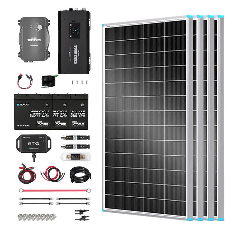 Essential Off-Grid Solar Kit 800W 12V | Optional 3.6kWh LiFePO4 Battery Renogy