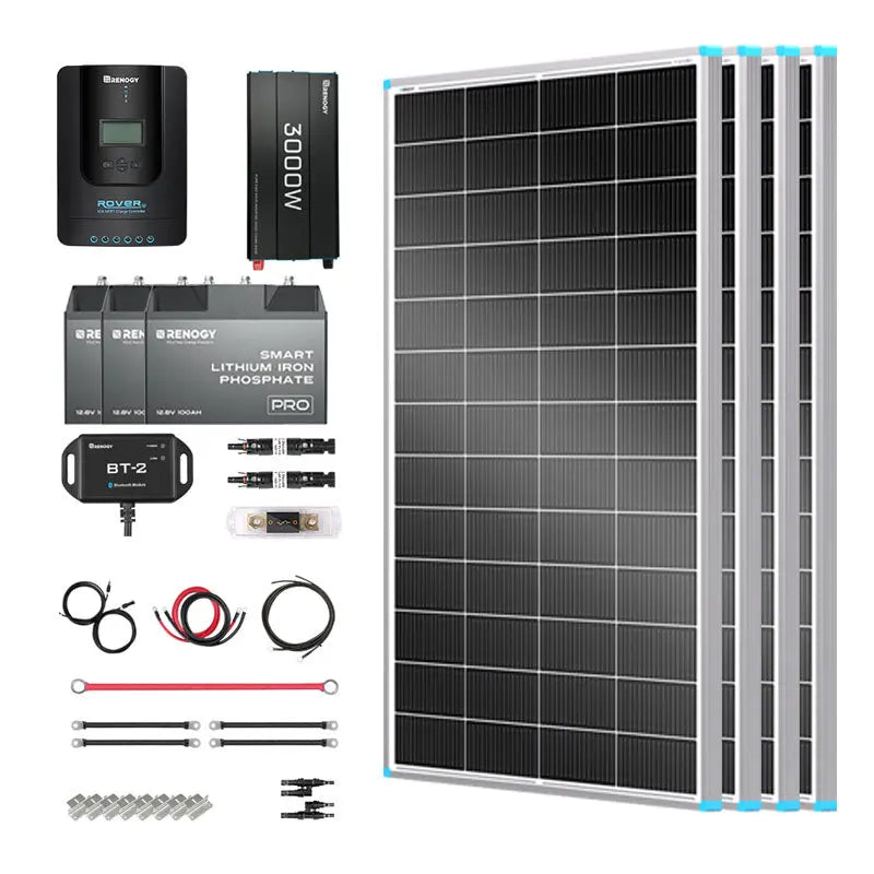 Essential Off-Grid Solar Kit 800W 12V | Optional 3.6kWh LiFePO4 Battery Renogy