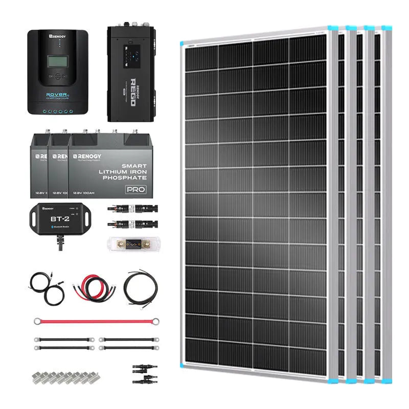 Essential Off-Grid Solar Kit 800W 12V | Optional 3.6kWh LiFePO4 Battery Renogy