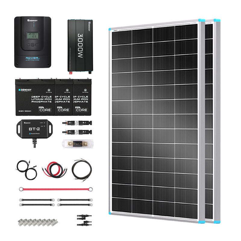 800W 12V Complete Solar Panel Kit with 3.6kWh Battery