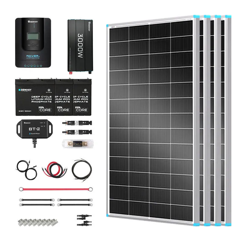 Essential Off-Grid Solar Kit 800W 12V | Optional 3.6kWh LiFePO4 Battery Renogy