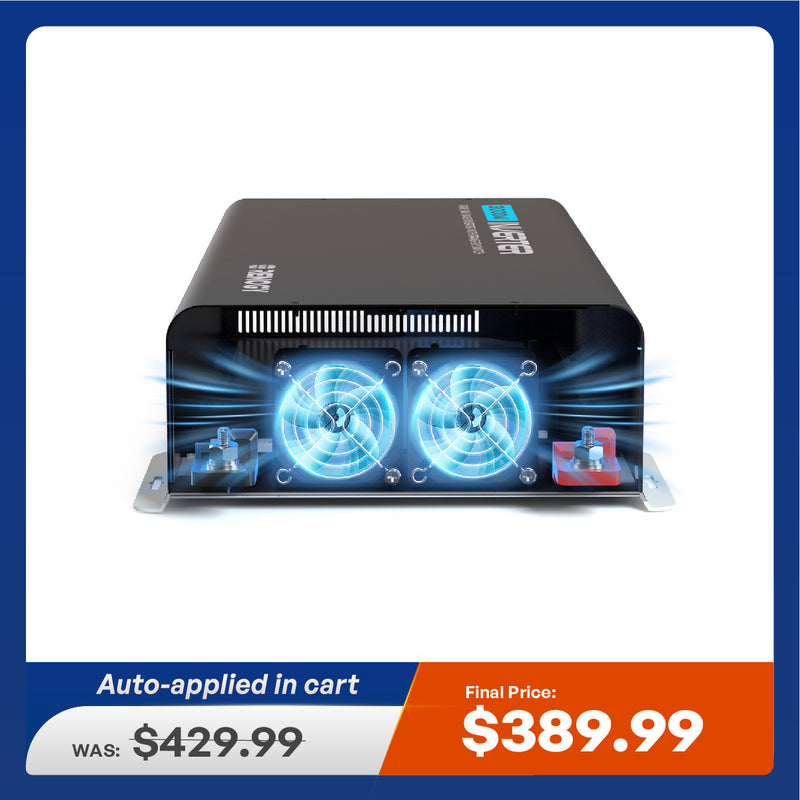 PUH 12V 3000W/2000W/1000W Pure Sine Wave Inverter with UPS Transfer Switch and Built-in Bluetooth