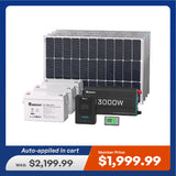 Complete Workshop/Shed Solar Kit 400W 12V | Optional 3.6kWh Deep-Cycle AGM / LiFePO4 Batteries
