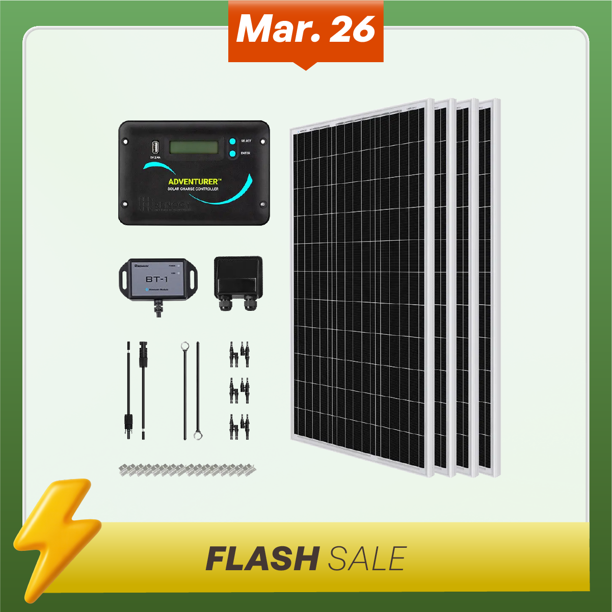 400W 12V Starter Solar Panel Kit