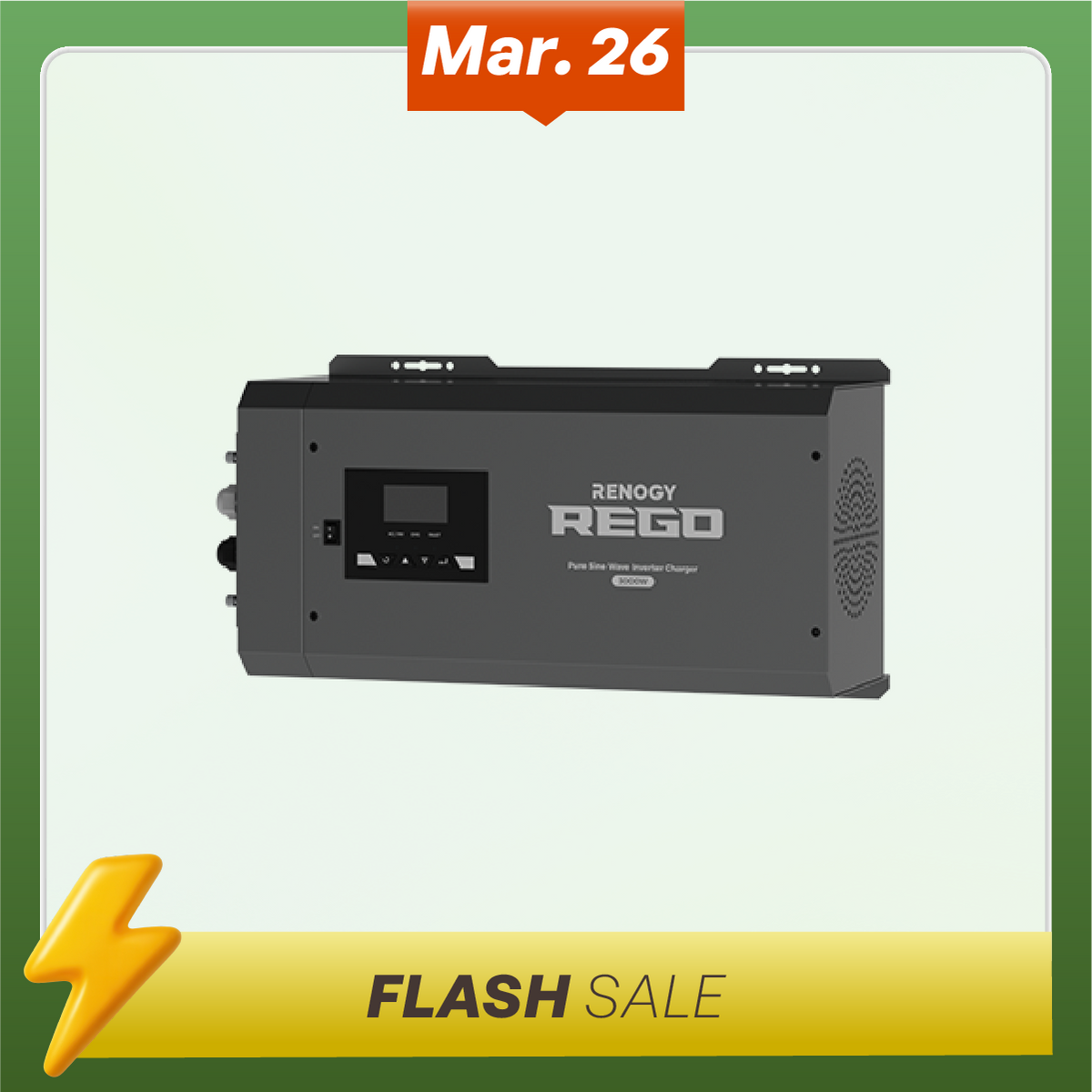 REGO 12V 3000W Pure Sine Wave Inverter Charger w/ LCD Display