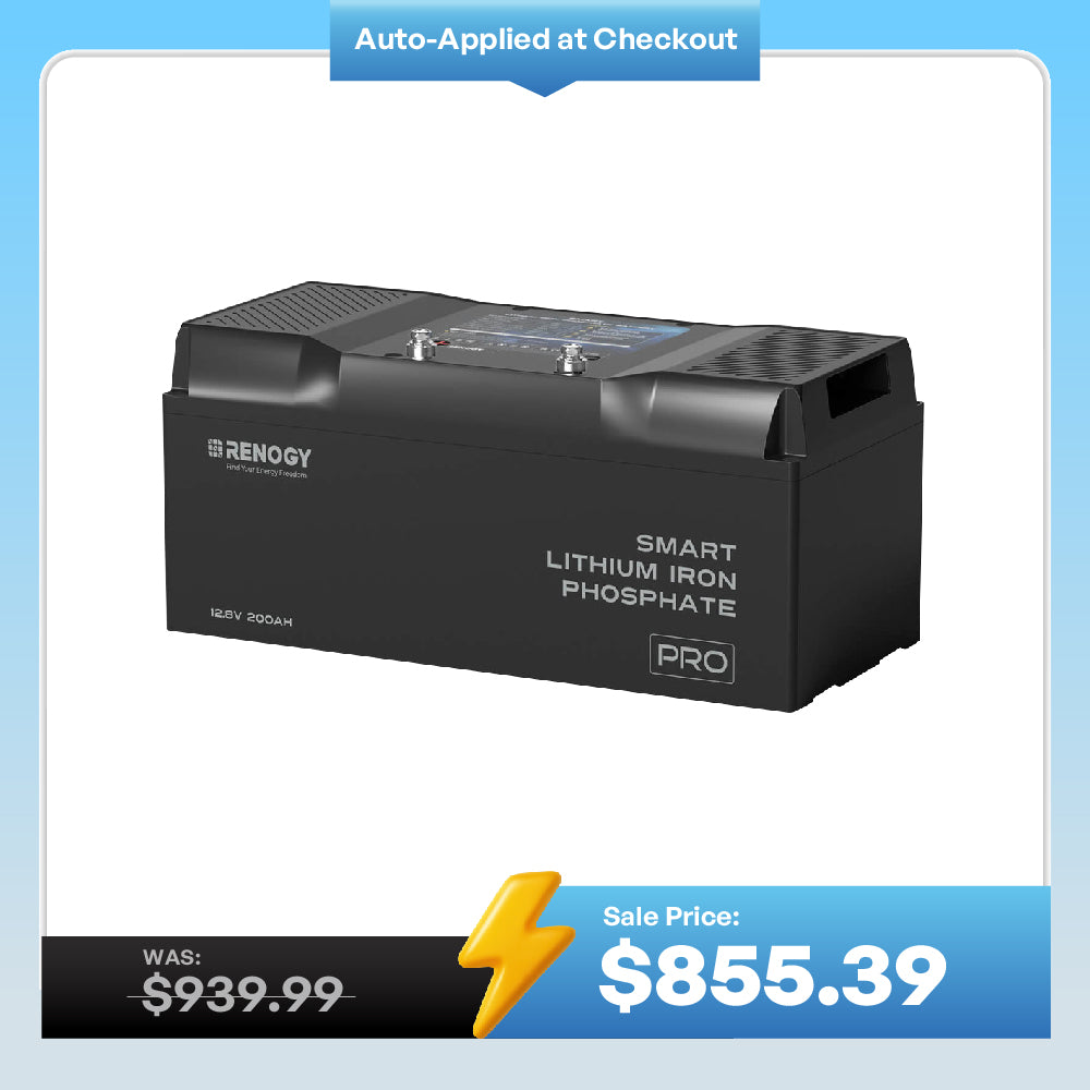 12V 200Ah Smart LiFePO4 Battery w/ Bluetooth & Self-Heating | Pro Series