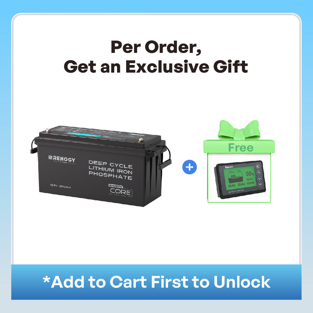 12V 200Ah Lithium Iron Phosphate Battery w/ Bluetooth