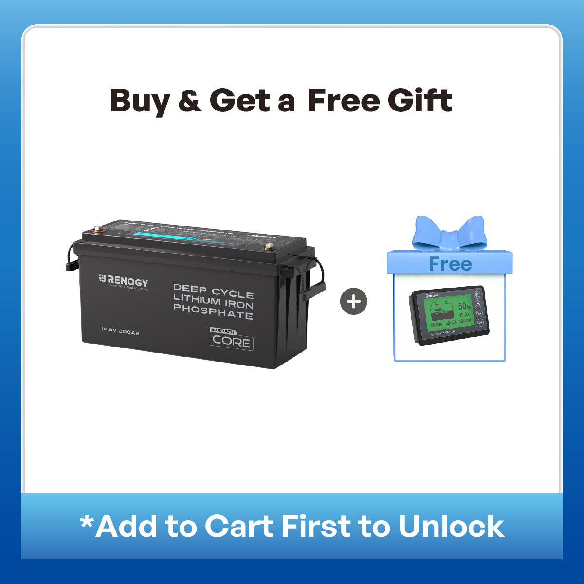 12V 200Ah Lithium Iron Phosphate Battery w/ Bluetooth